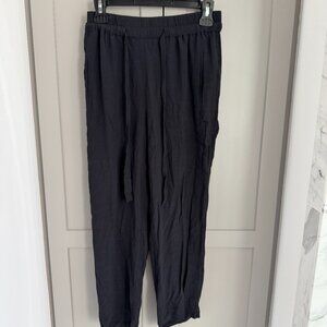 All Saints Cropped Black Drawstring Pants - S